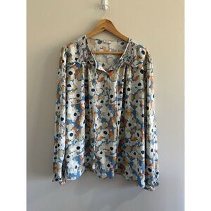 Joie Limited Edition Blouse Top Women's XXL Floral Field Long Sleeve Cute Casual